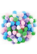 POM POMS: 1/2" ASSORTED PASTEL COLORS 150 PACK