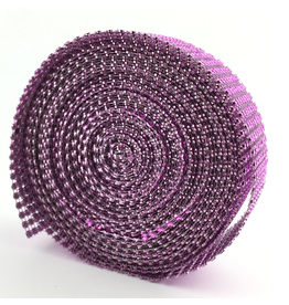 RHINESTONE MESH RIBBON - PINK 1.18inx3yd