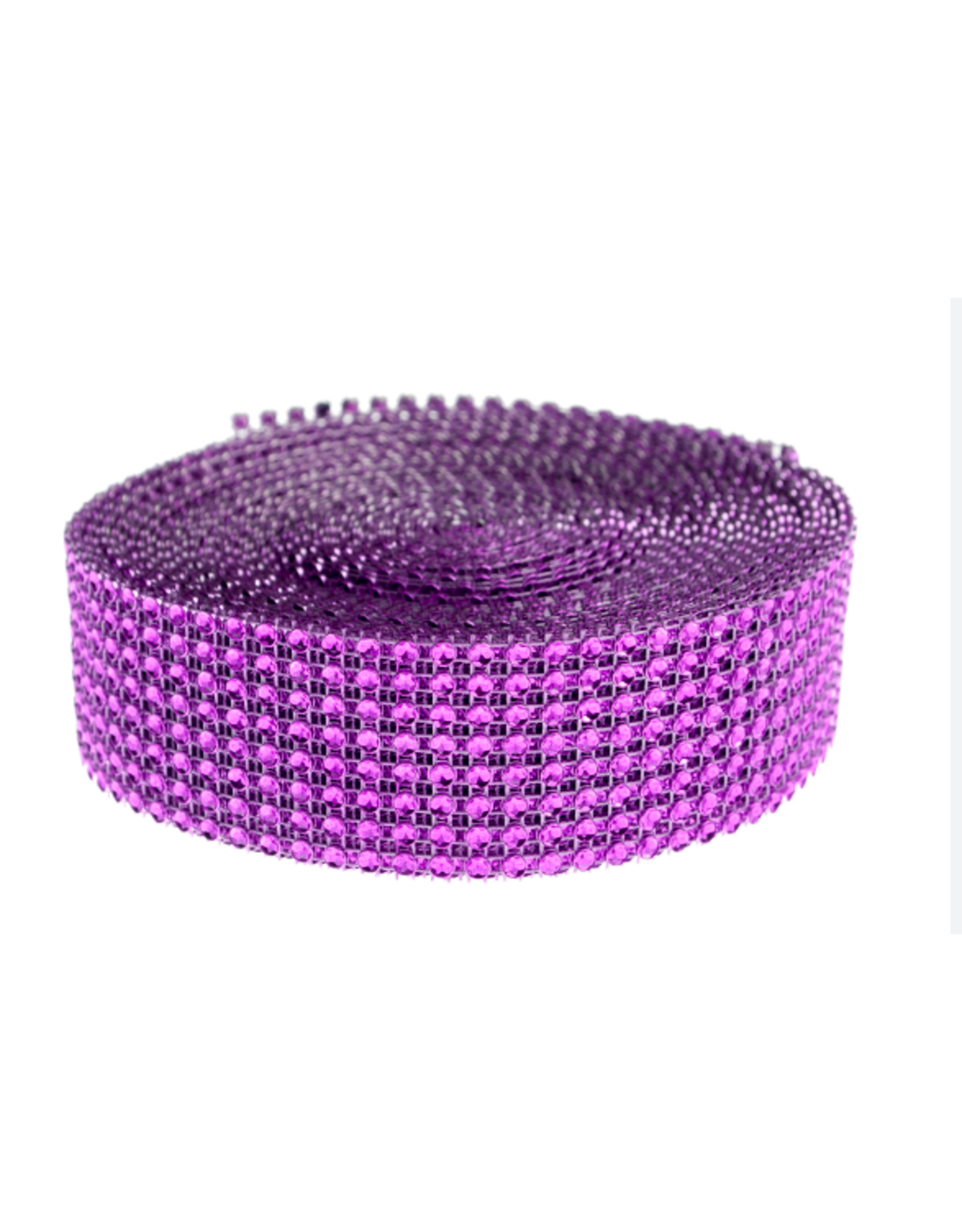 RHINESTONE MESH RIBBON - PURPLE 1.18inx3yd