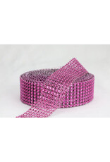 RHINESTONE MESH RIBBON -  PINK 1.58inx3yd