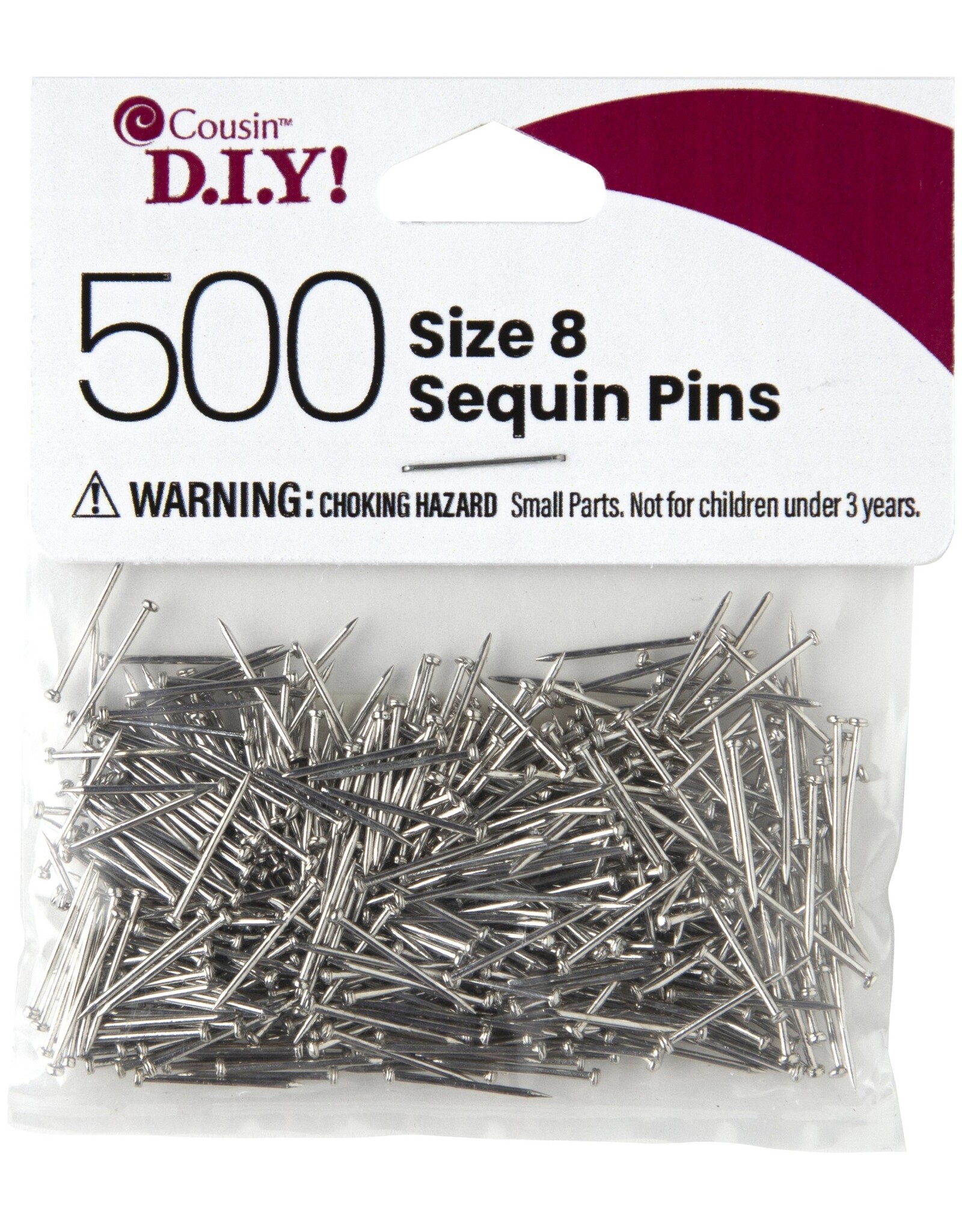 SEQUIN PINS: ½", SILVER # 8 500 PACK
