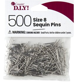 SEQUIN PINS: ½", SILVER # 8 500P
