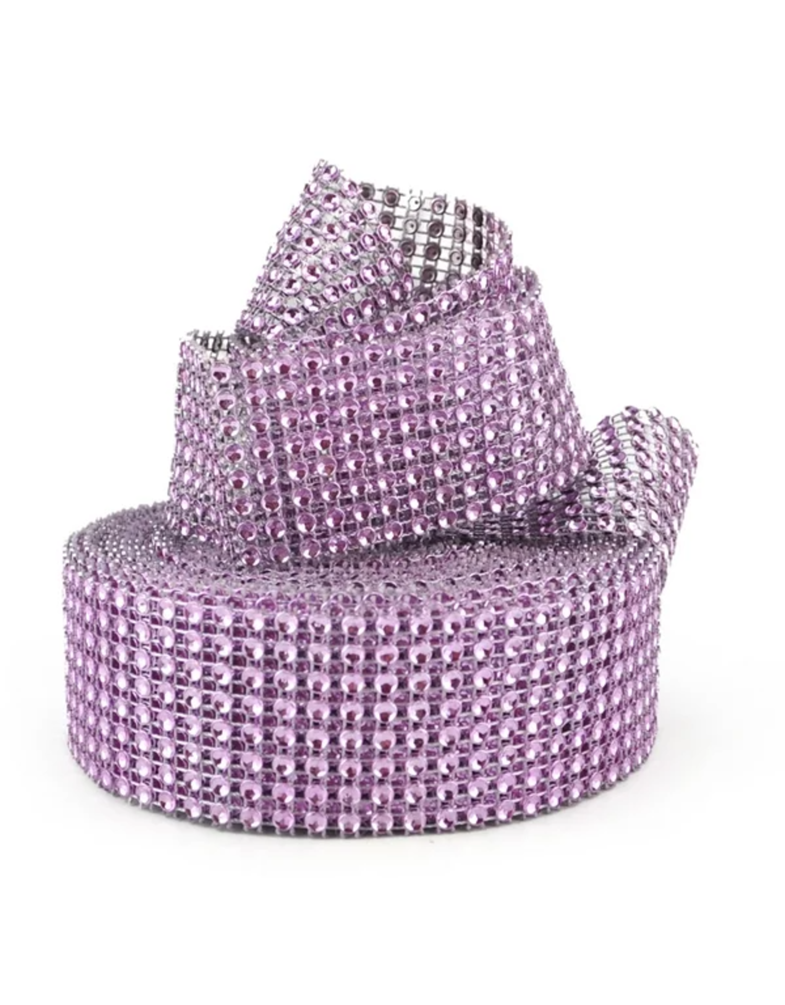 RHINESTONE MESH RIBBON -   Purple  1.58inx3yd