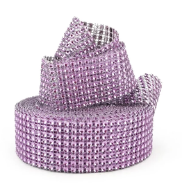 RHINESTONE MESH RIBBON -   Purple  1.58inx3yd