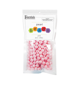 PEARL BEADS: 8MM PINK 200 PACK