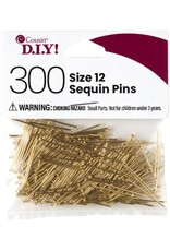 SEQUIN PINS: 3/4", GOLD #12 300 PACK