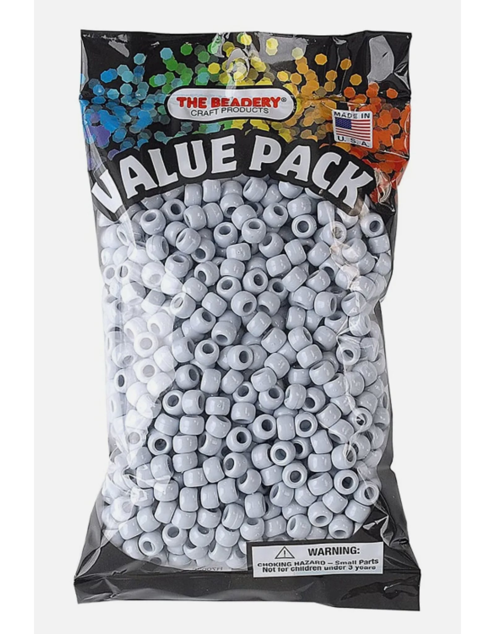 PONY BEADS: OPAQUE GRAY 6mmX9mm 900 PACK