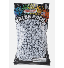 PONY BEADS: OPAQUE GRAY 6mmX9mm 900 PACK