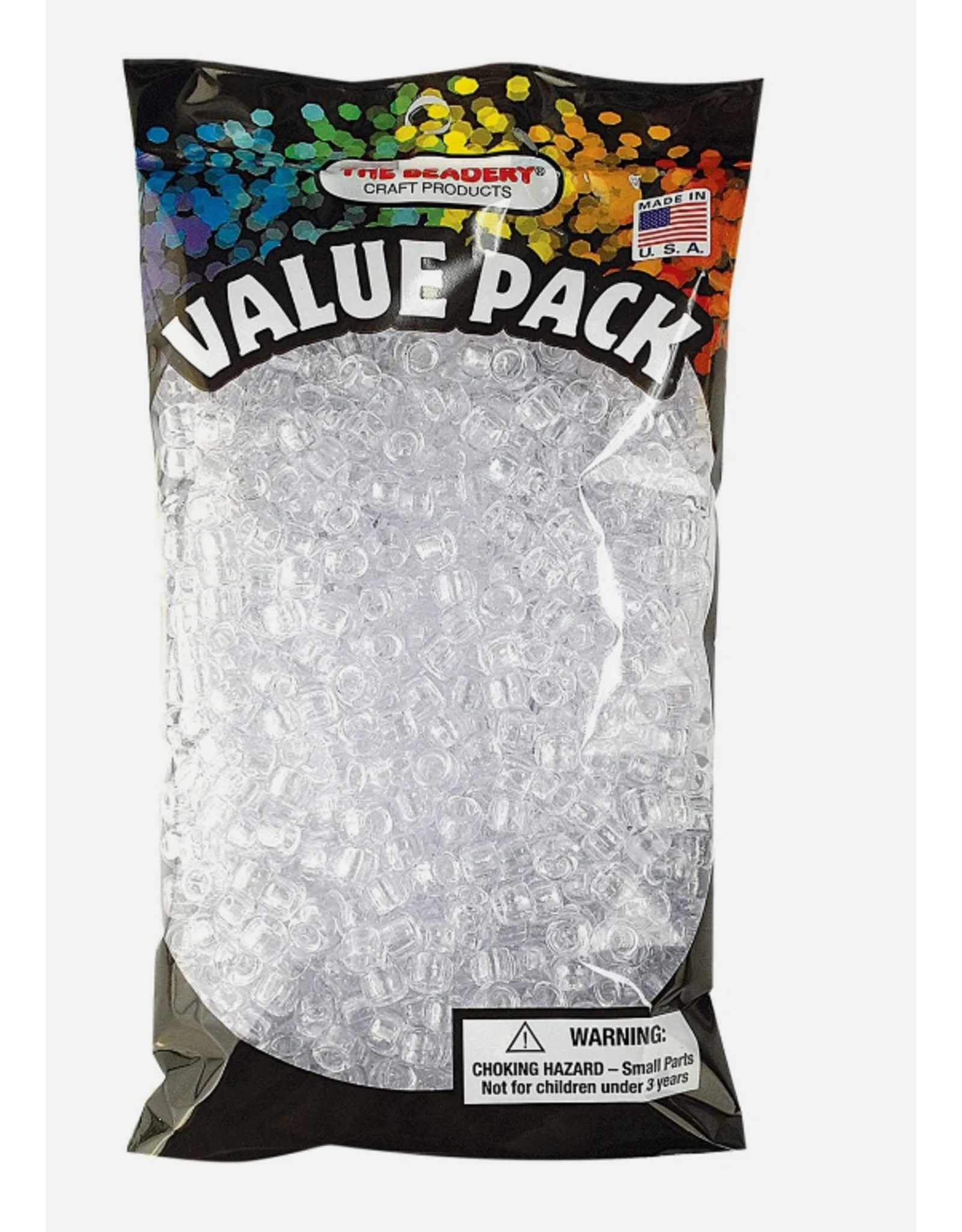 PONY BEADS: CLEAR 6mmX9mm 900 PACK