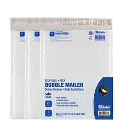SELF-SEAL POLY -  BUBBLE MAILER  8.5x11.25"  3/PACK