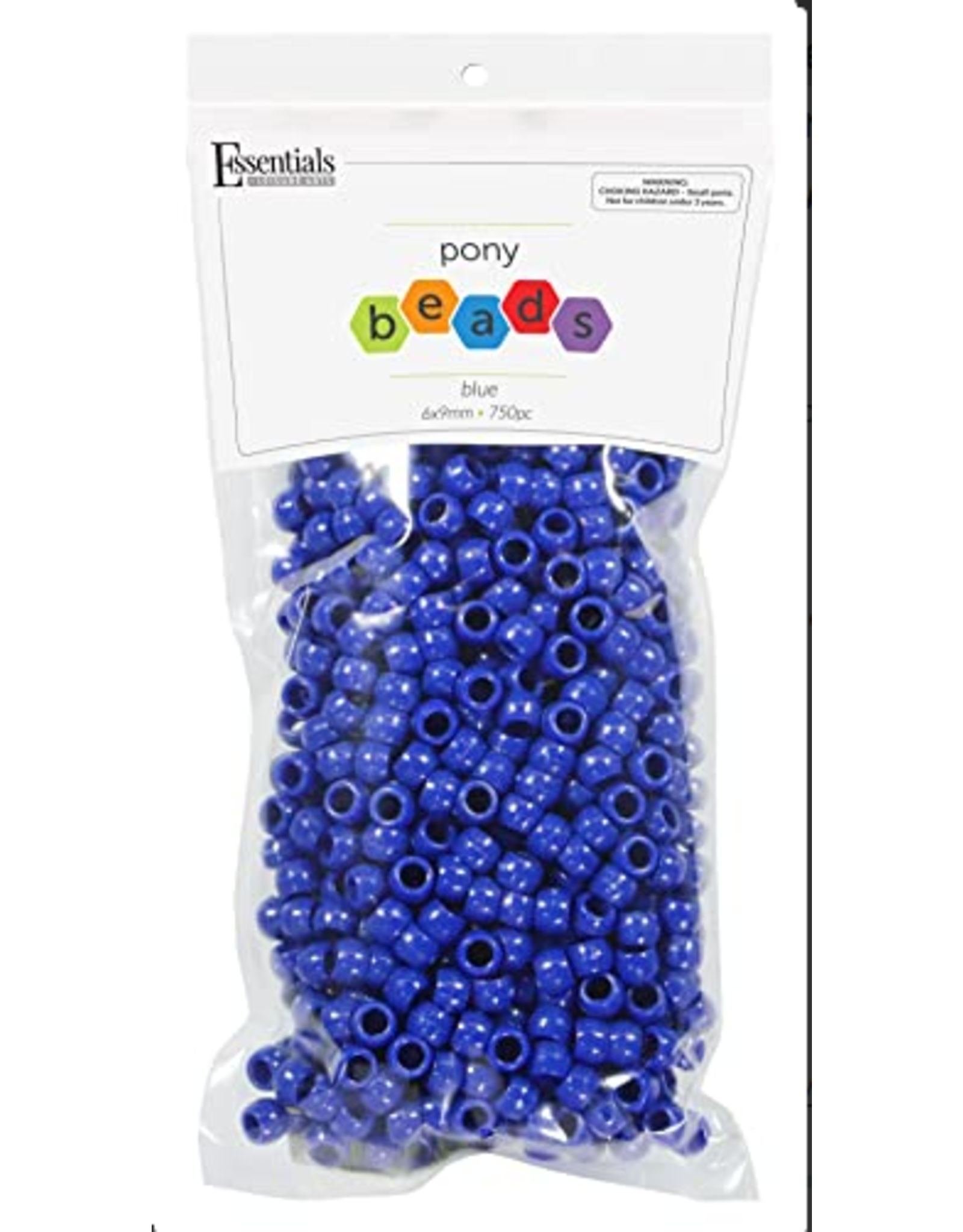 Pony Beads: Opaque Blue  6mmX9mm 750 Pack