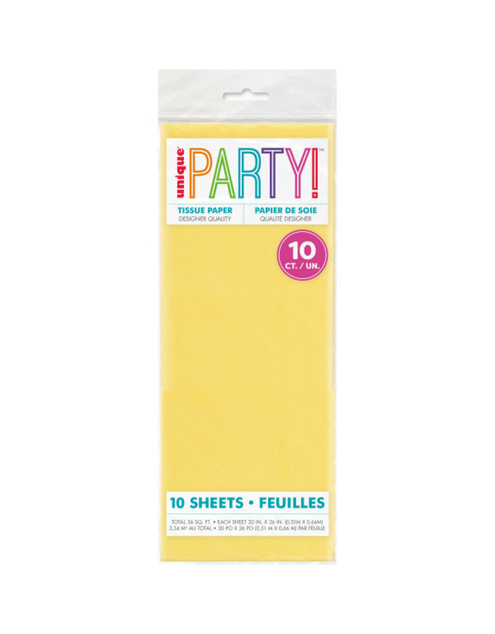 Unique TISSUE PAPER: 20'X26' YELLOW 10 SHEET