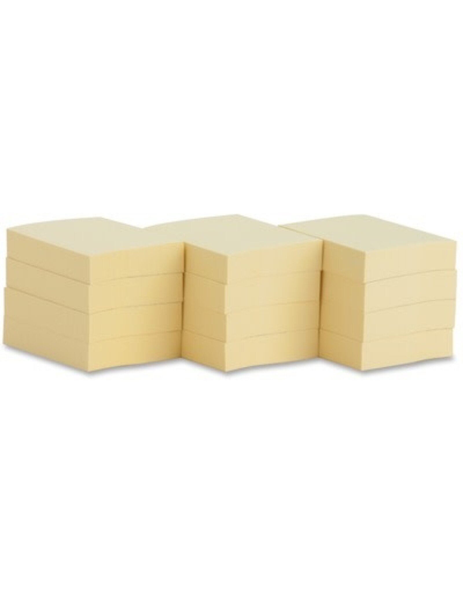 BUSINNESS SOURCE STICKY NOTES YELLOW 1-3/8"x1-7/8" - 12 PADS ( 1,200 SHEETS )