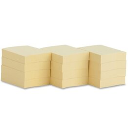 BUSINNESS SOURCE STICKY NOTE PAD YELLOW 1-3/8"x1-7/8" - 12 PADS ( 1,200 SHEETS )