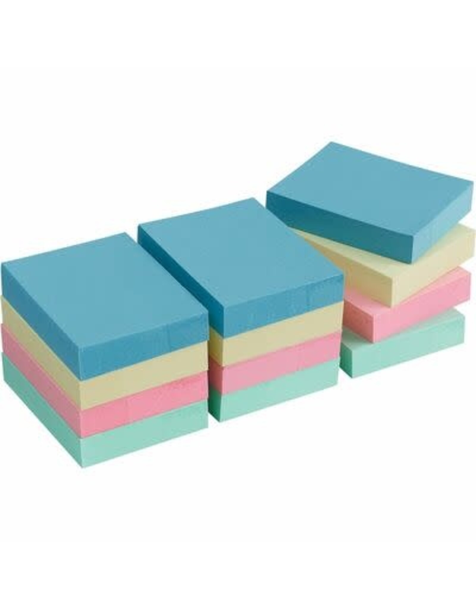 BUSINNESS SOURCE STICKY NOTES  PASTEL COLORS 1-3/8"x1-7/8" - 12 PADS ( 1,200 SHEETS )