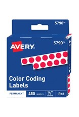COLOR CODING STICKER:  ¼", ROUND RED - 450 PACK