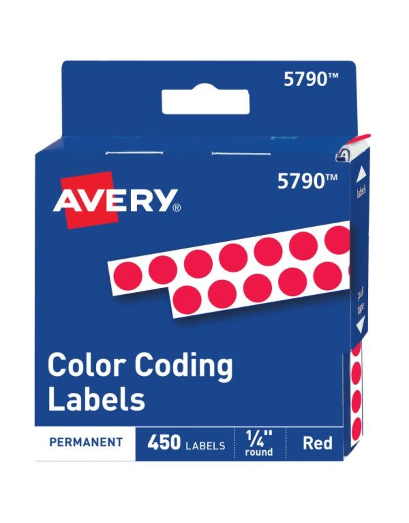 COLOR CODING STICKER:  ¼", ROUND RED - 450 PACK