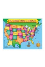 WIPE OFF CHART: UNITED STATES  MAP 17"X22"