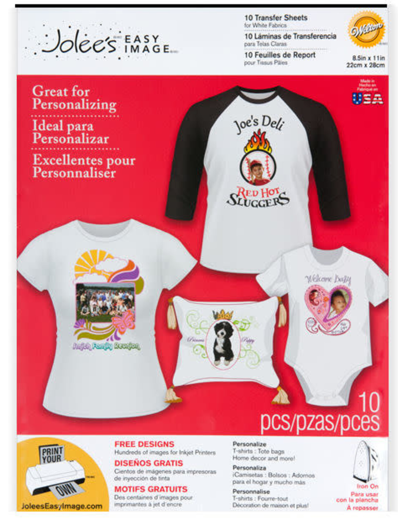 JOLEE'S  IRON ON TRANSFER PAPER  FOR INK JET PRINTER  LIGHT FABRICS 10 PACK