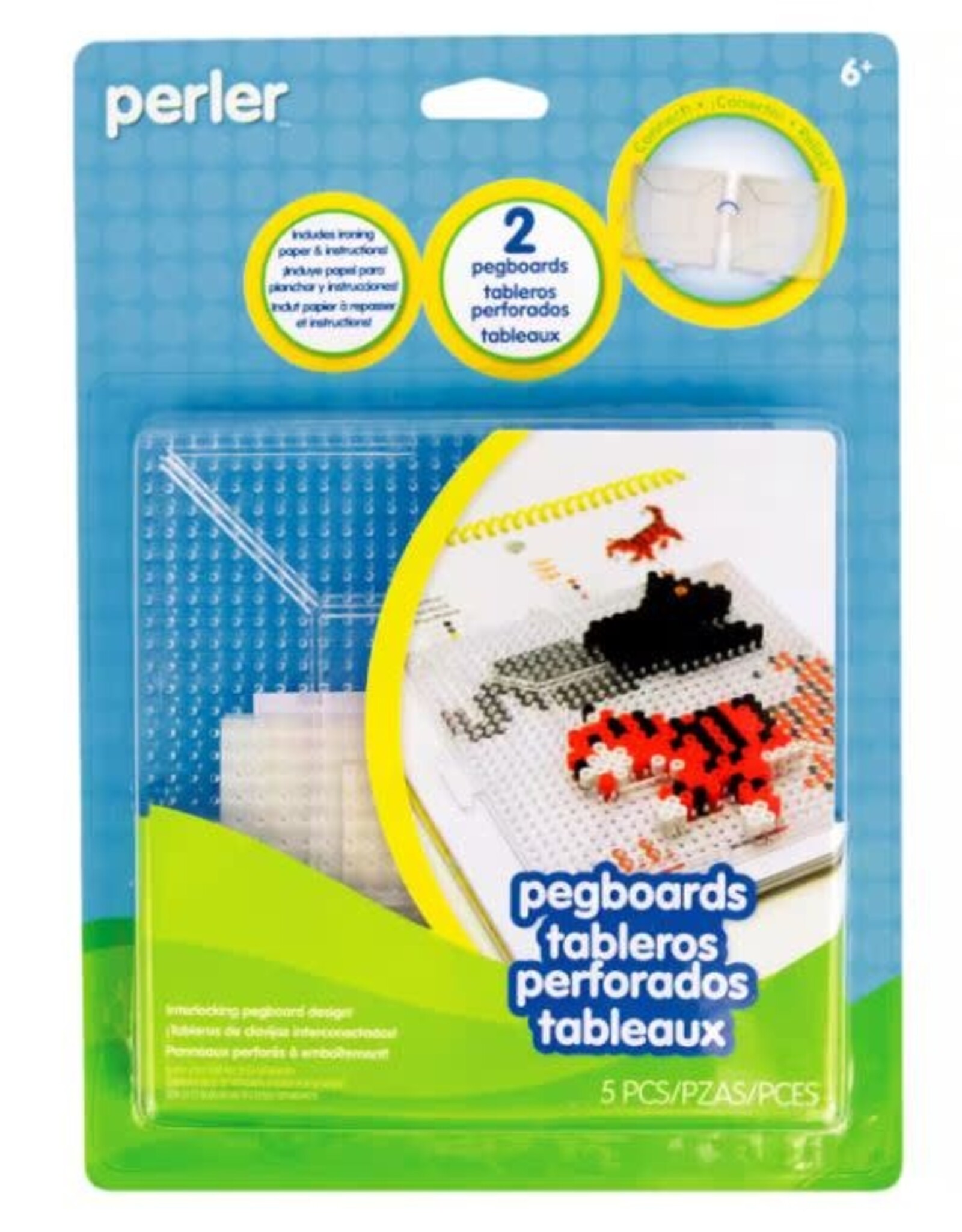 PERLER: CLEAR PEGBOARDS LARGE 2 PIECE