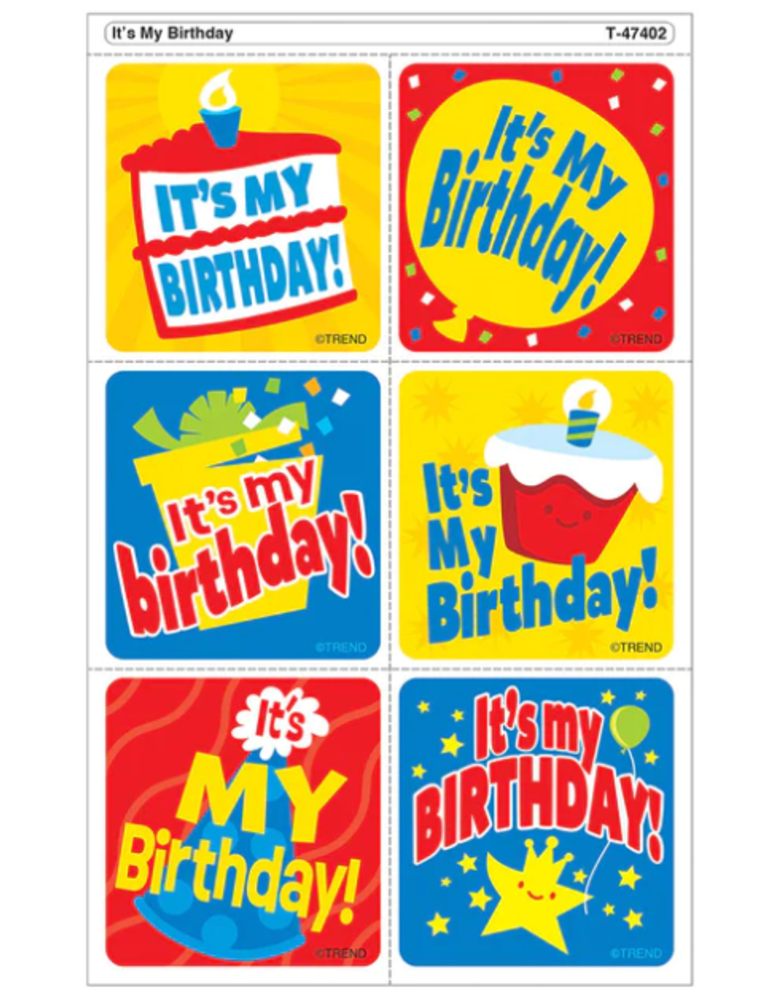 TEAR AND SHARE STICKERS IT'S MY BIRTHDAY - 5 SHEETS