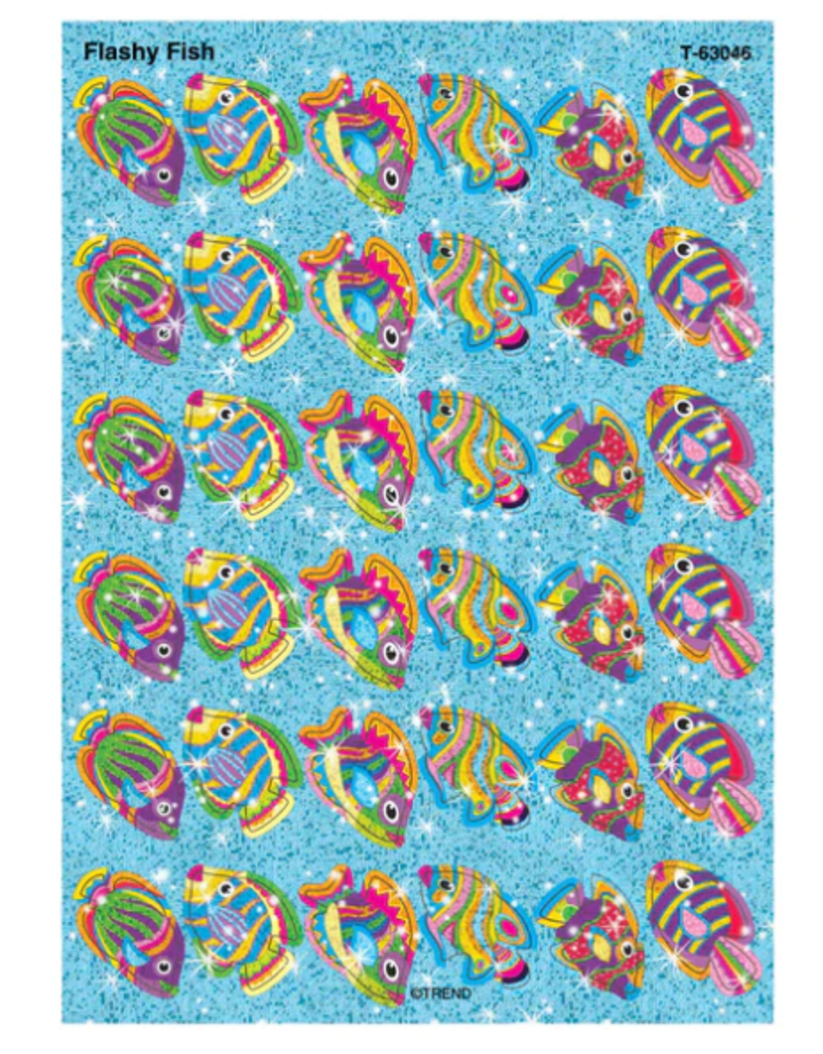 SPARKLE STICKER FLASHY FISH -  2 SHEETS