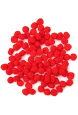 POM POMS: 1/2" RED 100 PACK