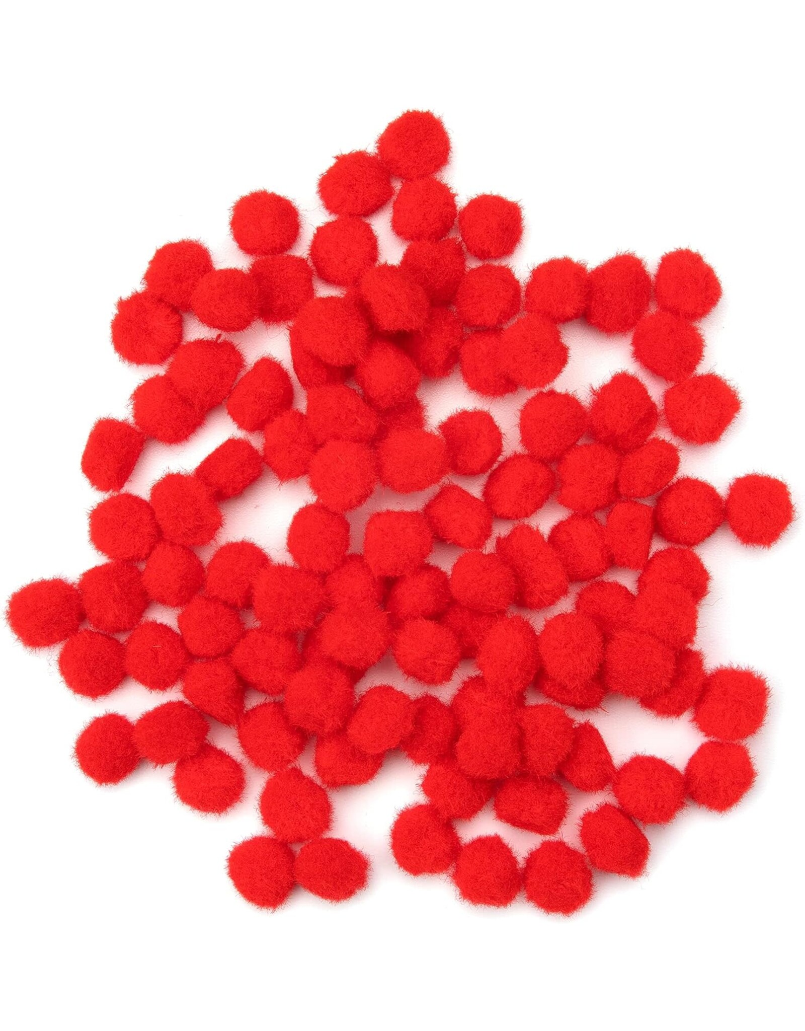 POM POMS: 1/2" RED 100 PACK