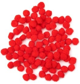 POM POMS: 1/2" RED 100 PACK