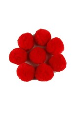 POM POMS: 2" RED 8 PACK