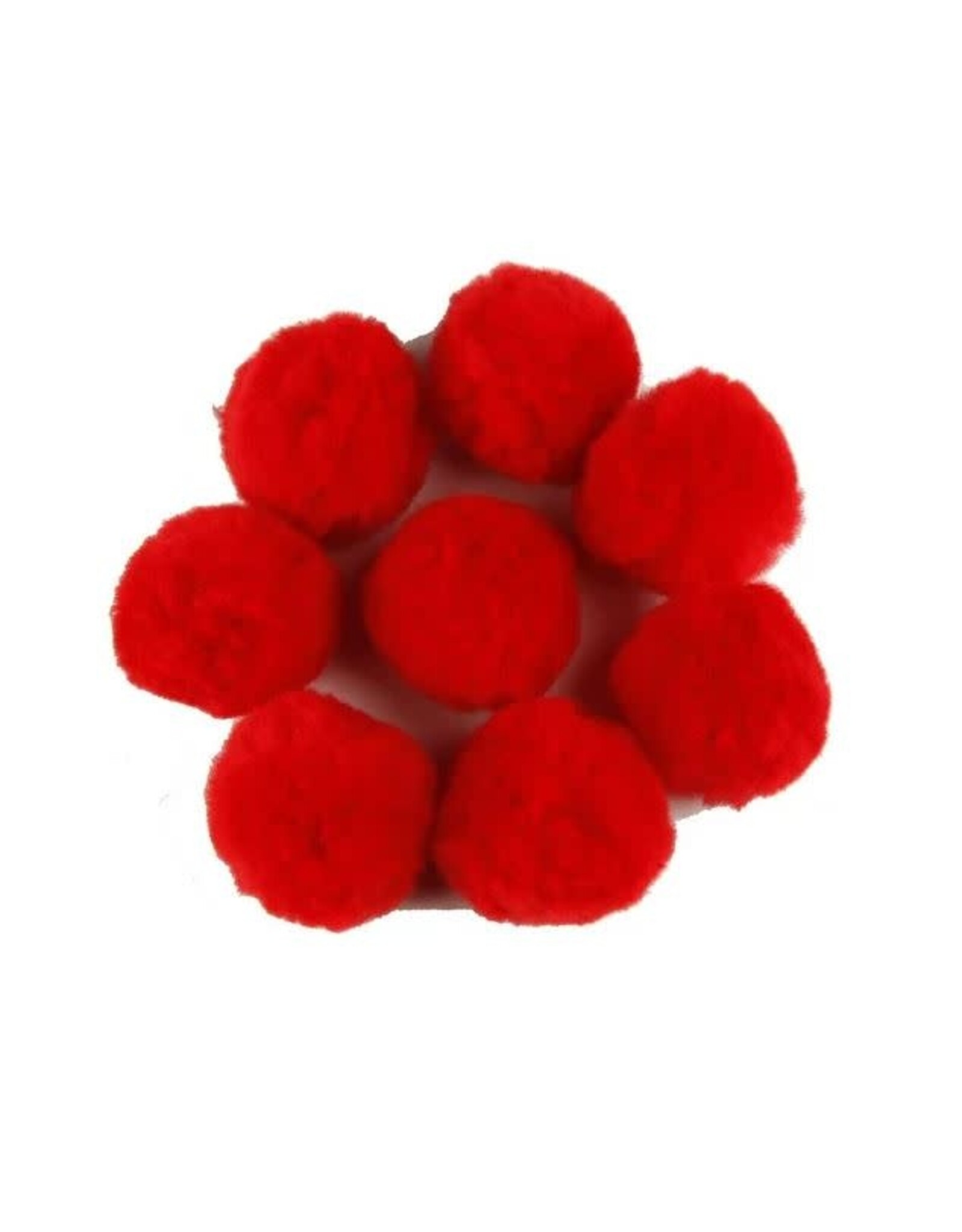 POM POMS: 2" RED 8 PACK