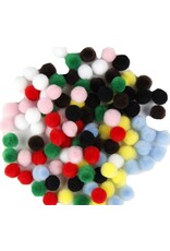 POM POMS: 1/2" ASSORTED COLORS 100 PACK