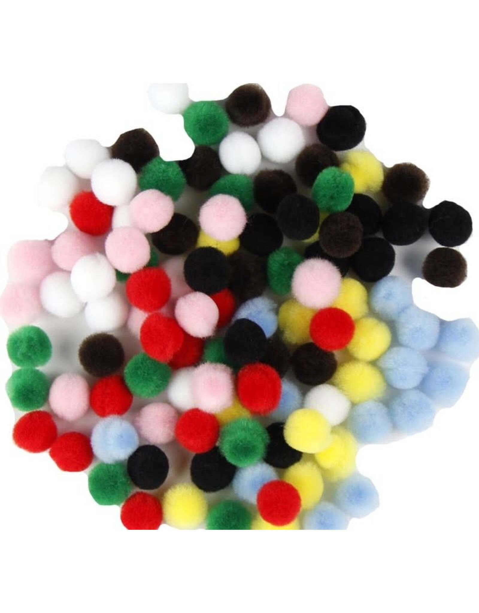 POM POMS: 1/2" ASSORTED COLORS 100 PACK