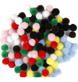 POM POMS: 1/2" ASSORTED COLORS 100 PACK