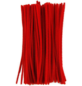 PIPE CLEANERS: 6MM x 12" - RED 100 PACK