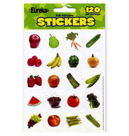 EUREKA STICKERS: THEME FRUIT AND VEGETABLES - 120 STICKERS