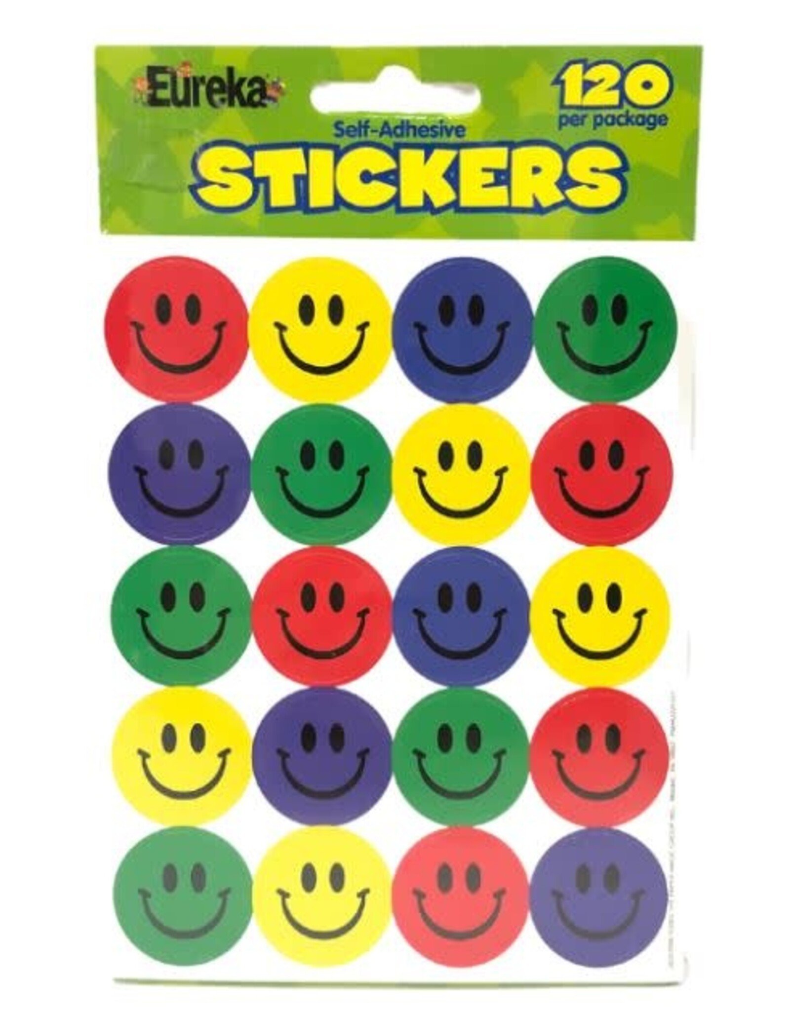 EUREKA STICKERS: THEME PRIMARY COLOR SMILES 120 PACK