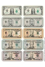 STICKER: MONEY -ASSORTED BILLS - 80 STICKERS