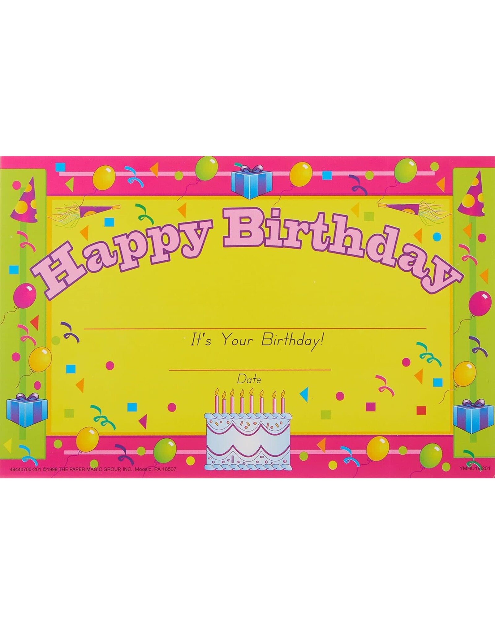AWARD CERTIFICATE: HAPPY BIRTHDAY 36 PACK