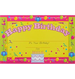 AWARD CERTIFICATE: HAPPY BIRTHDAY 36 PACK