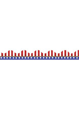 SCALLOPED BORDER PATRIOTIC AMERICAN FLAG 2.25"x37'