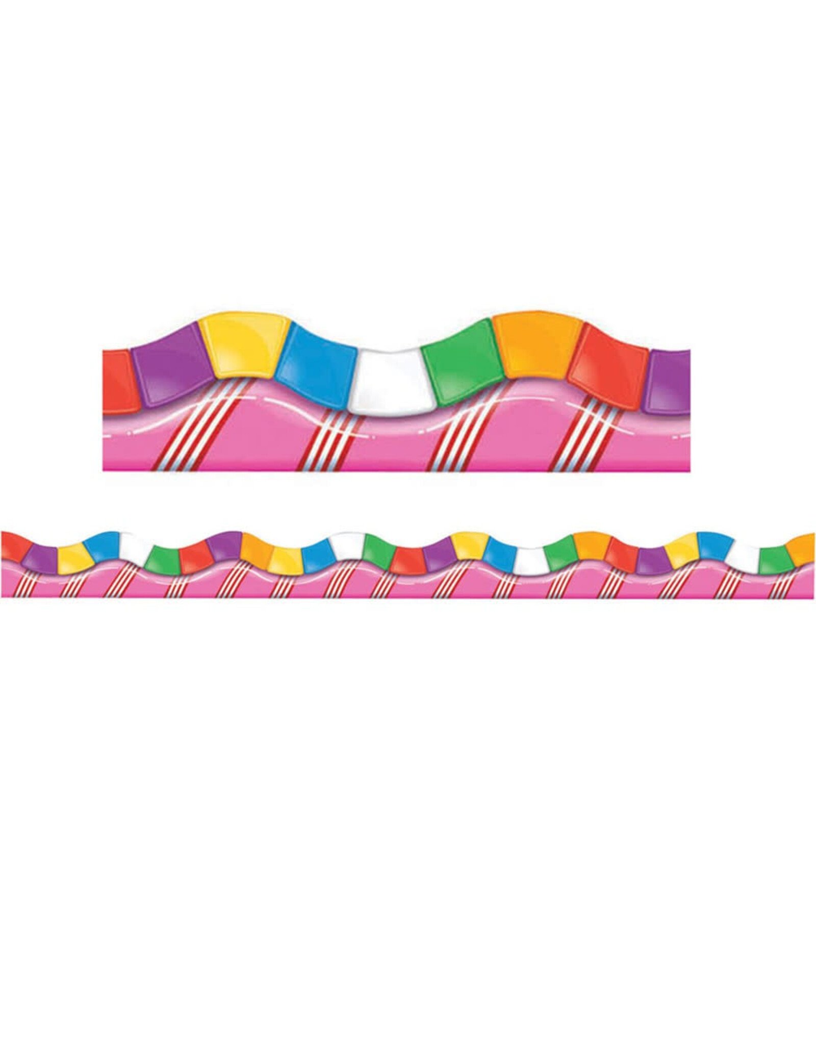 EXTRA WIDE SCALLOPED  BORDER CANDY LAND 3 1/4"X37'