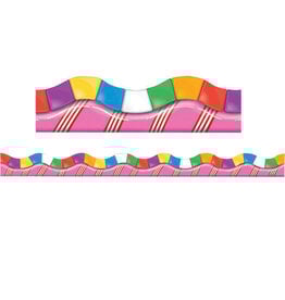 EXTRA WIDE SCALLOPED  BORDER CANDY LAND 3 1/4"X37'