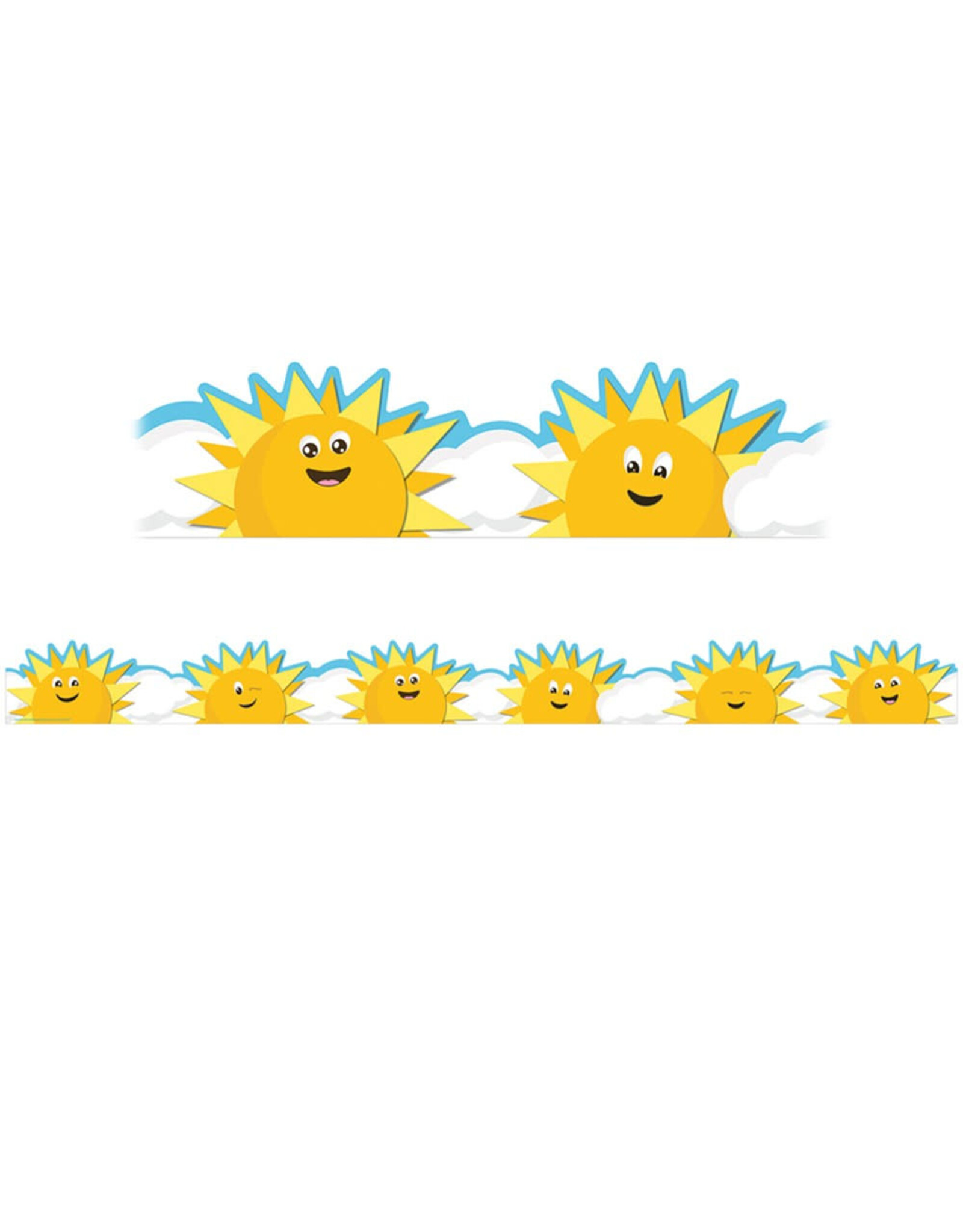 EXTRA WIDE SCALLOPED  BORDER; SUNS AND CLOUDS - 3 1/4"x37'