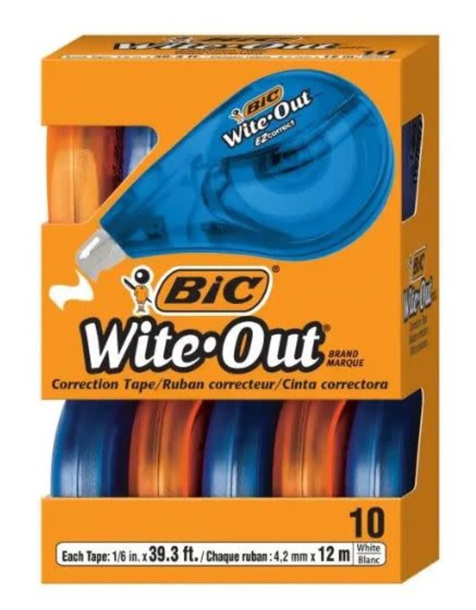 BIC WITE- OUT - CORRECTION TAPE  - 10 PACK