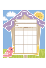 MINI INCENTIVE PAD: 5"X6"  GARDEN BIRDHOUSE 36 PACK