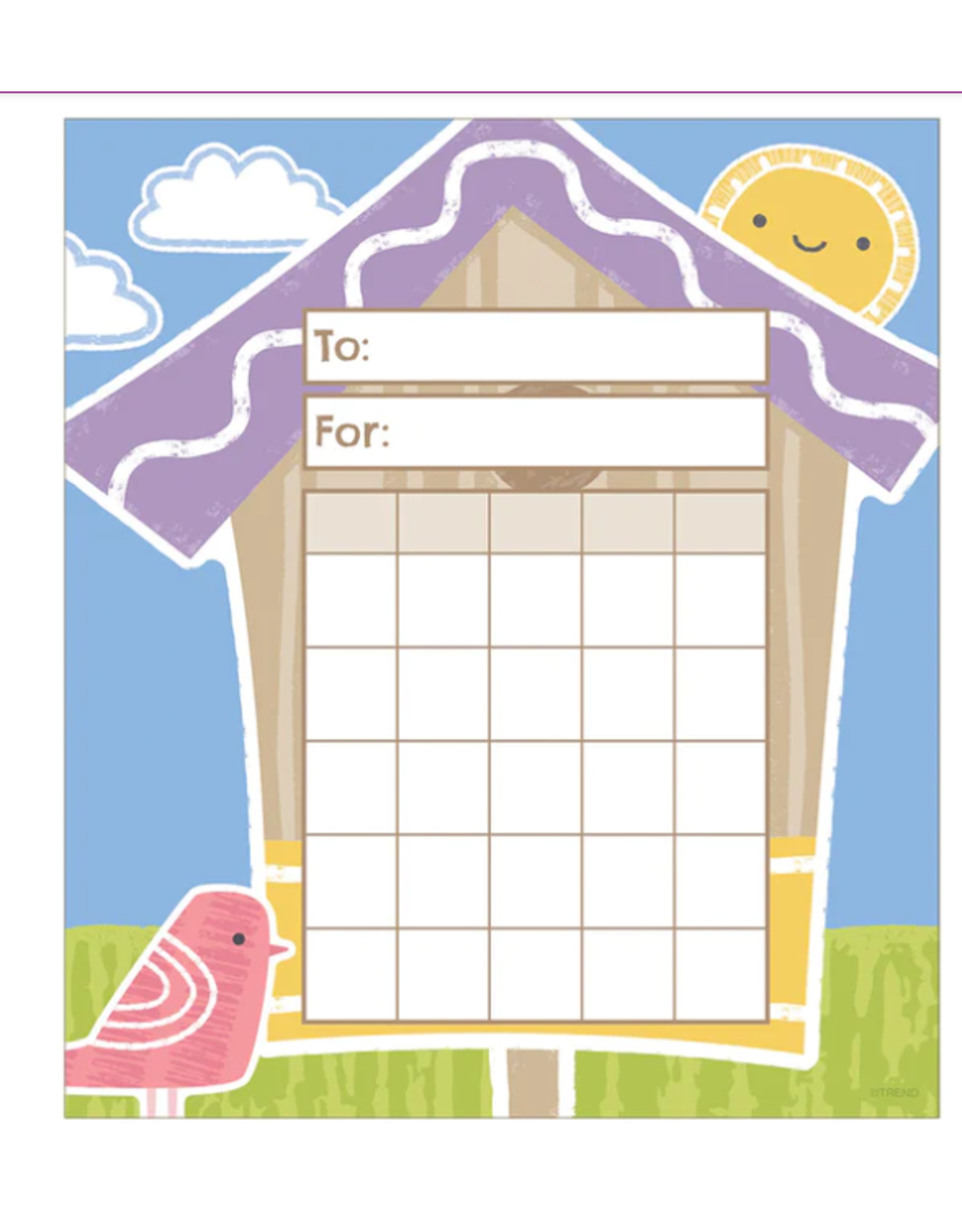 MINI INCENTIVE PAD: 5"X6"  GARDEN BIRDHOUSE 36 PACK