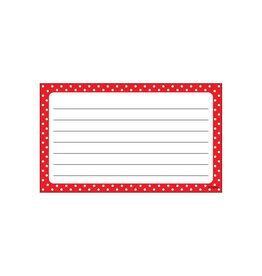 TERRIFIC INDEX CARDS: RED DOT  3"X5" 75 PC