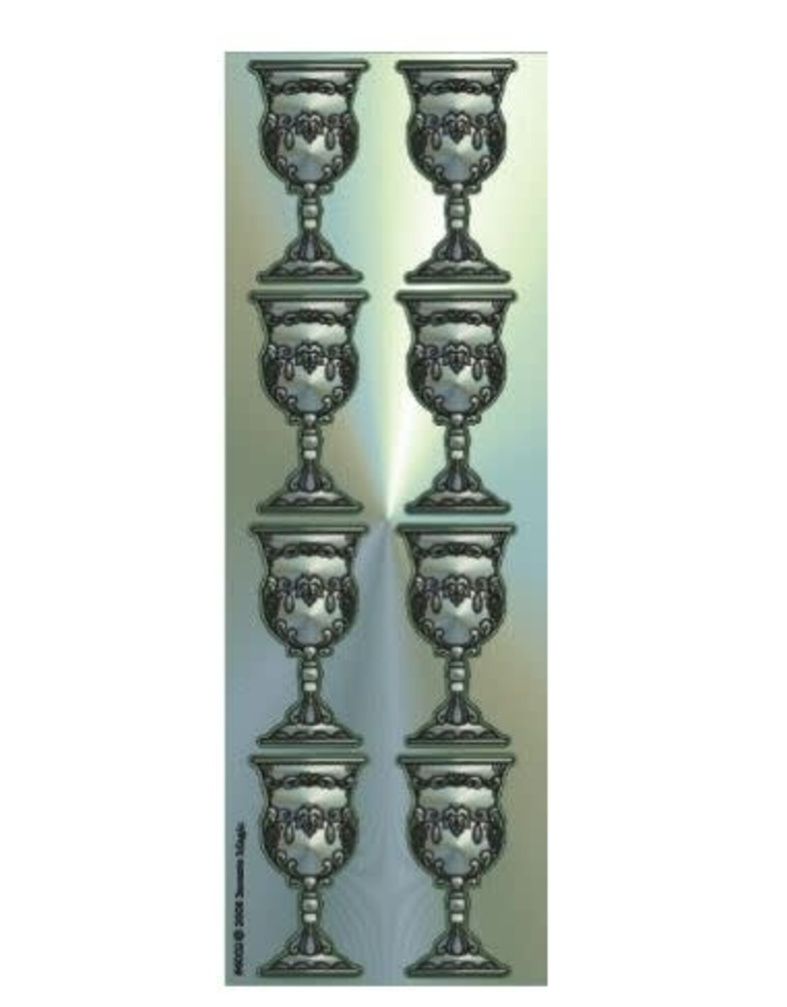 incento magic STICKERS -  SILVER BECHER 1 3/4" - 48 STICKERS