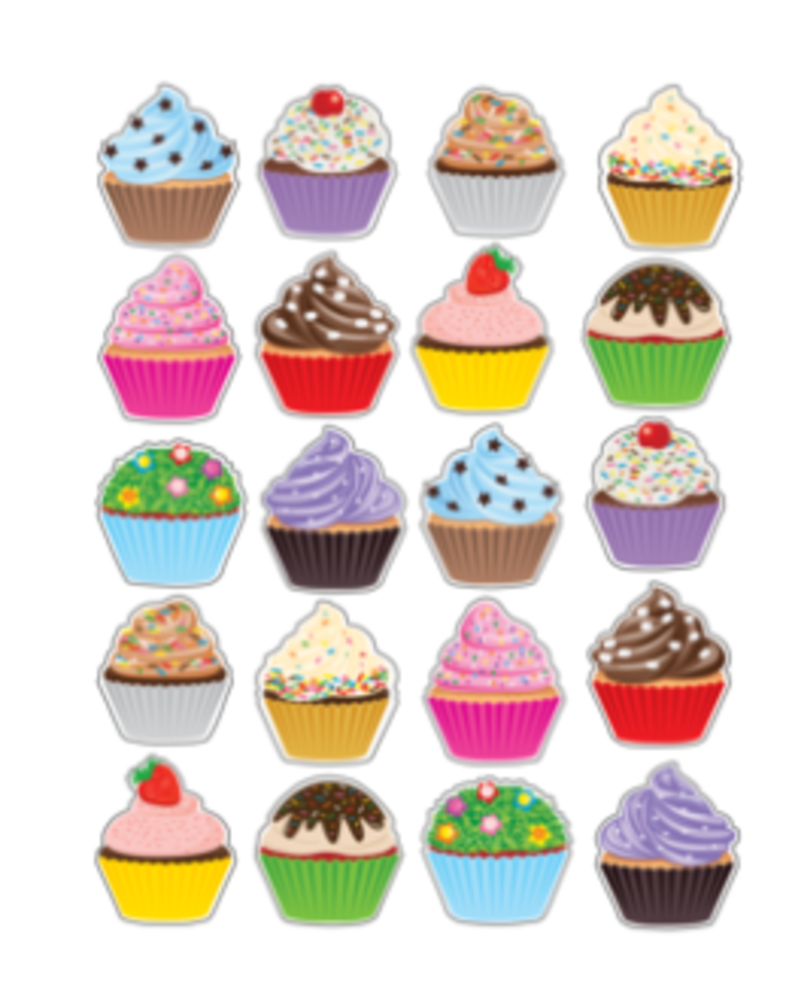 Teacher Created Resources STICKER: CUPCAKES 120PC